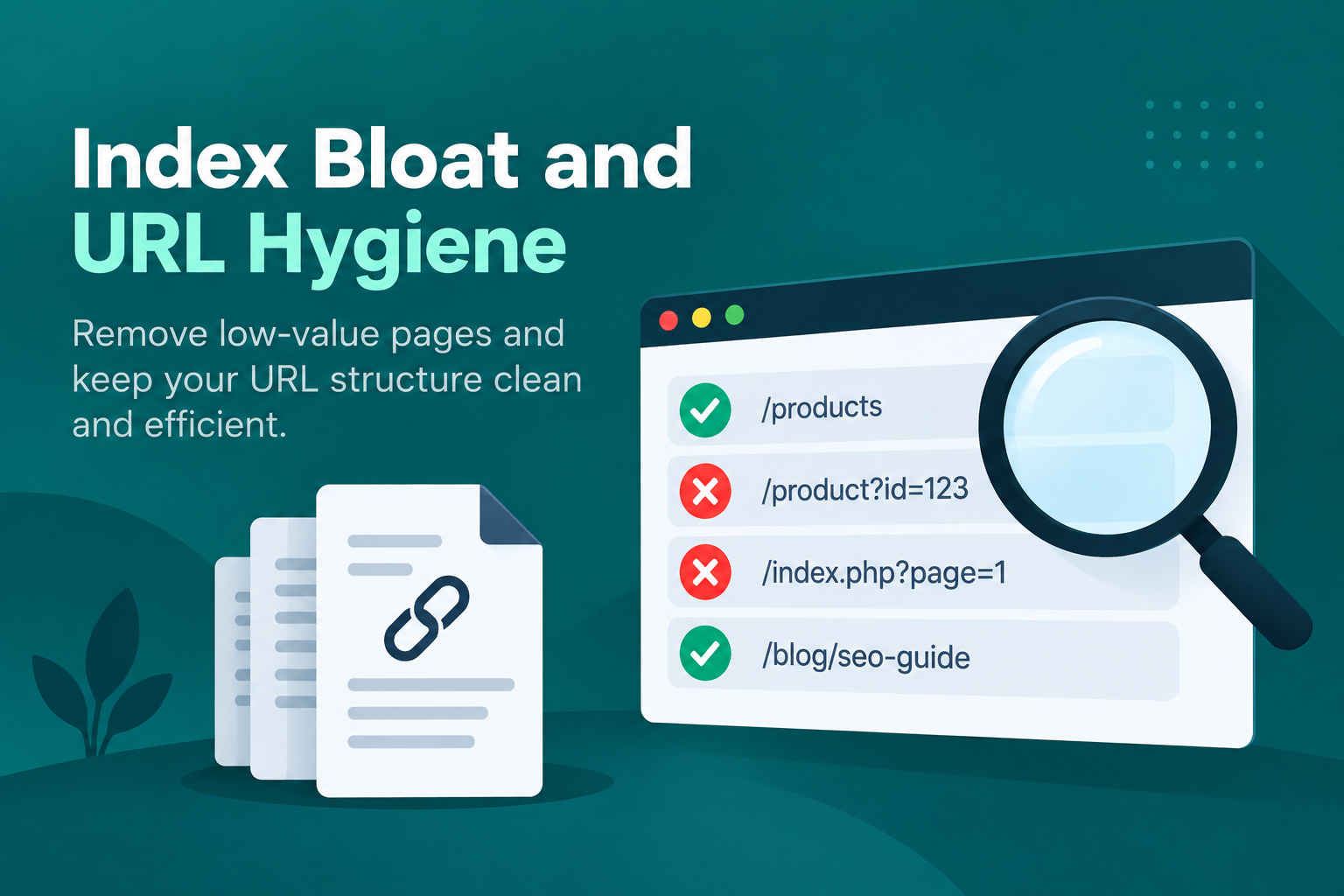 Resolve Index Bloat and Clean Up URL Hygiene illustration