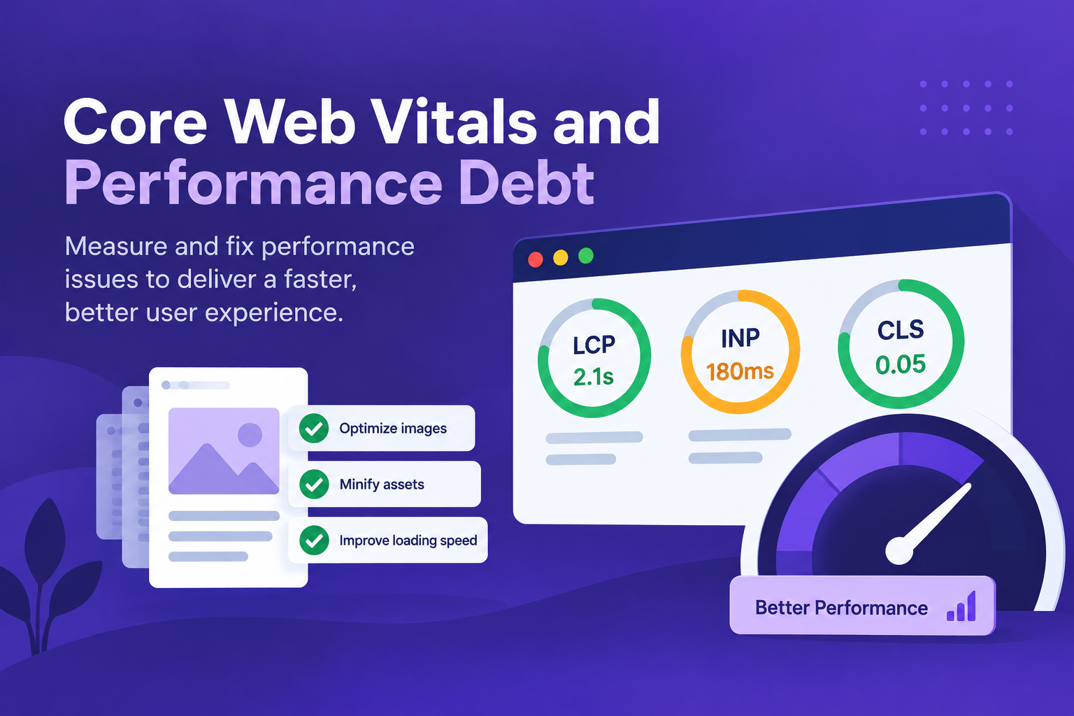 Streamline Core Web Vitals and Performance Debt illustration